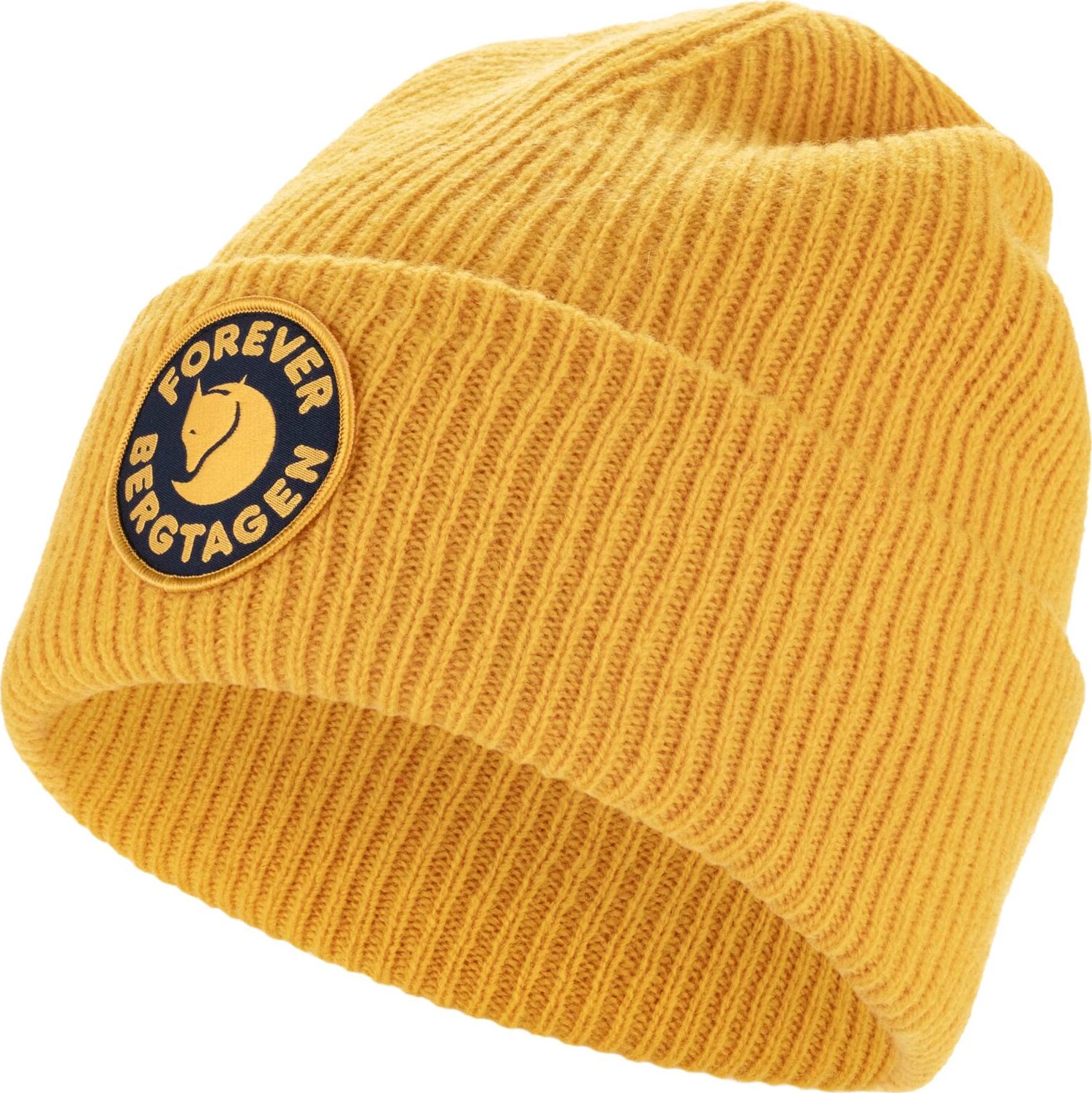 Fjällräven cuff Beanie Bergtagen Forever Wool Mustard Yellow Cuff mössor dam – bild 2