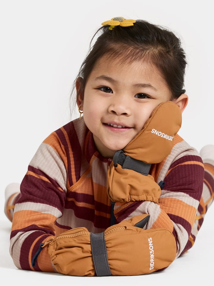 Didriksons Kids' Biggles Zip Mitten 8 Almond Tree Didriksons