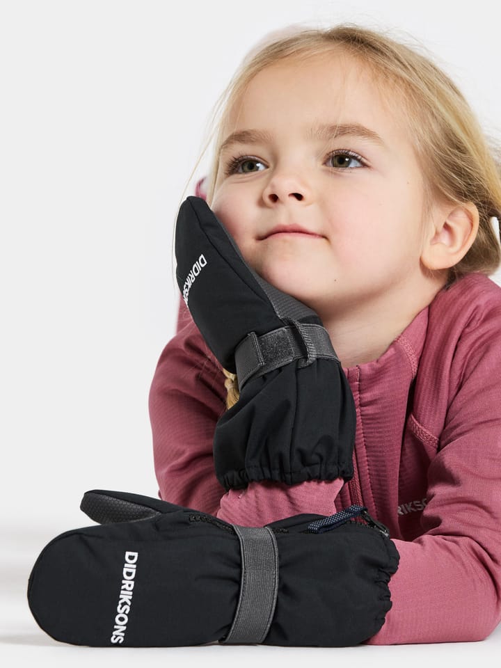 Didriksons Kids' Biggles Zip Mittens Black Didriksons