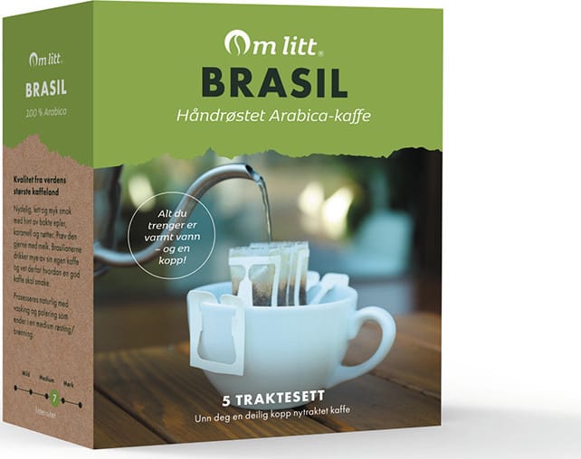 Om Litt Brasil Kaffe Filter Medium Brent/røsted Om Litt Brasil Kaffe Filter Medium Brent/røsted