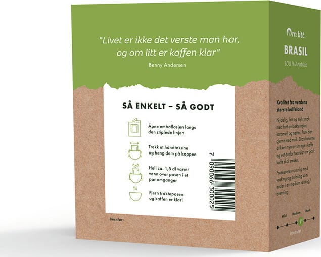 Om Litt Brasil Kaffe Filter Medium Brent/røsted Om Litt Brasil Kaffe Filter Medium Brent/røsted