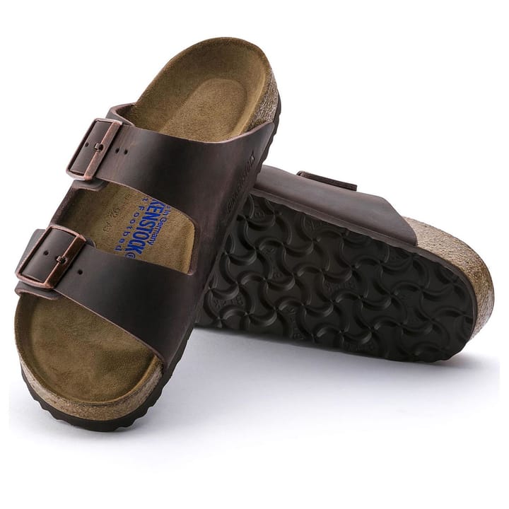 Women's Arizona Oiled Nubuck Leather Soft Footbed Narrow Habana Birkenstock