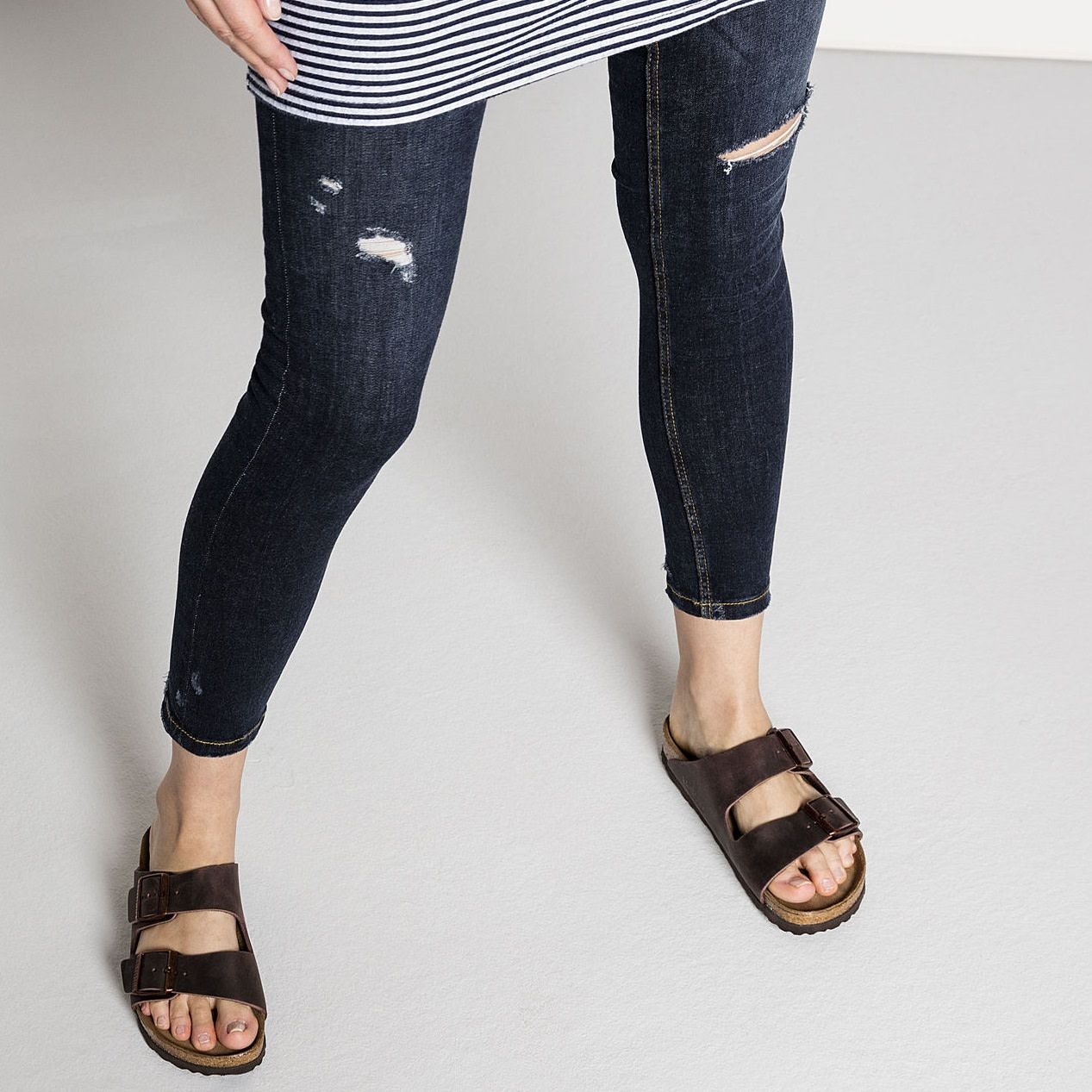 Birkenstock Arizona Oiled Nubuck Leather Soft Footbed Narrow Habana