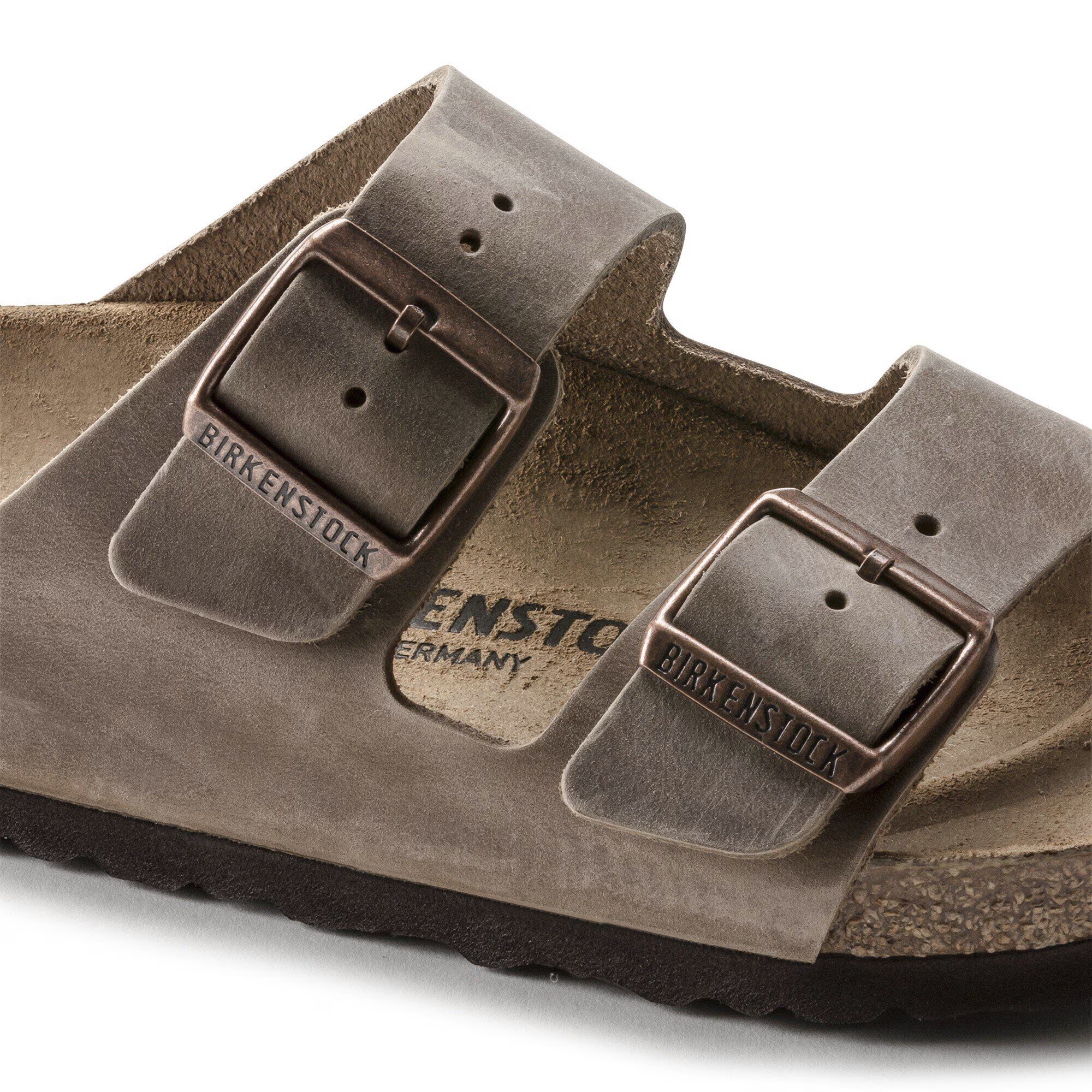 Birkenstock Unisex Arizona Oiled Leather Narrow Tobacco Brown Sandaler 36