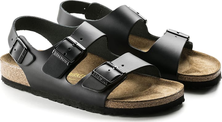 Birkenstock Unisex Milano Natural Leather Regular Black Birkenstock