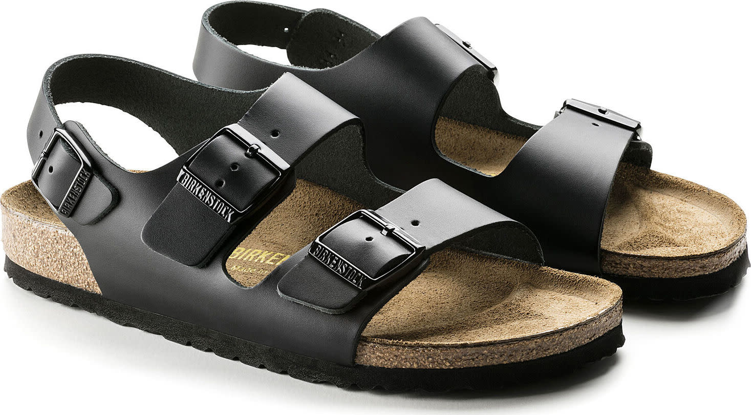 Birkenstock Milano Natural Leather Regular Black