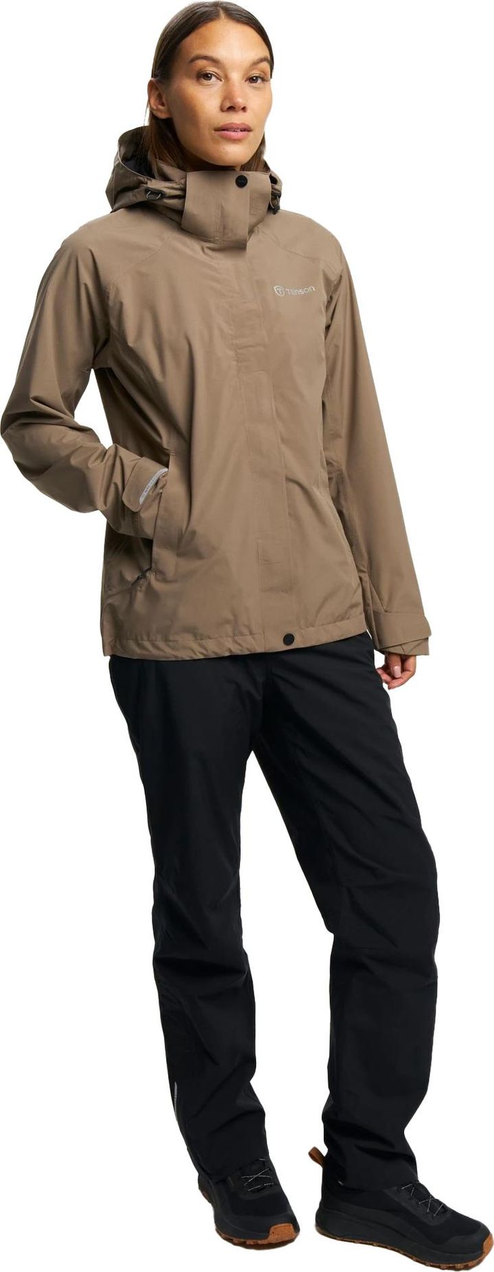 Tenson Women's Biscaya Storm Rain Jacket Brown Tenson