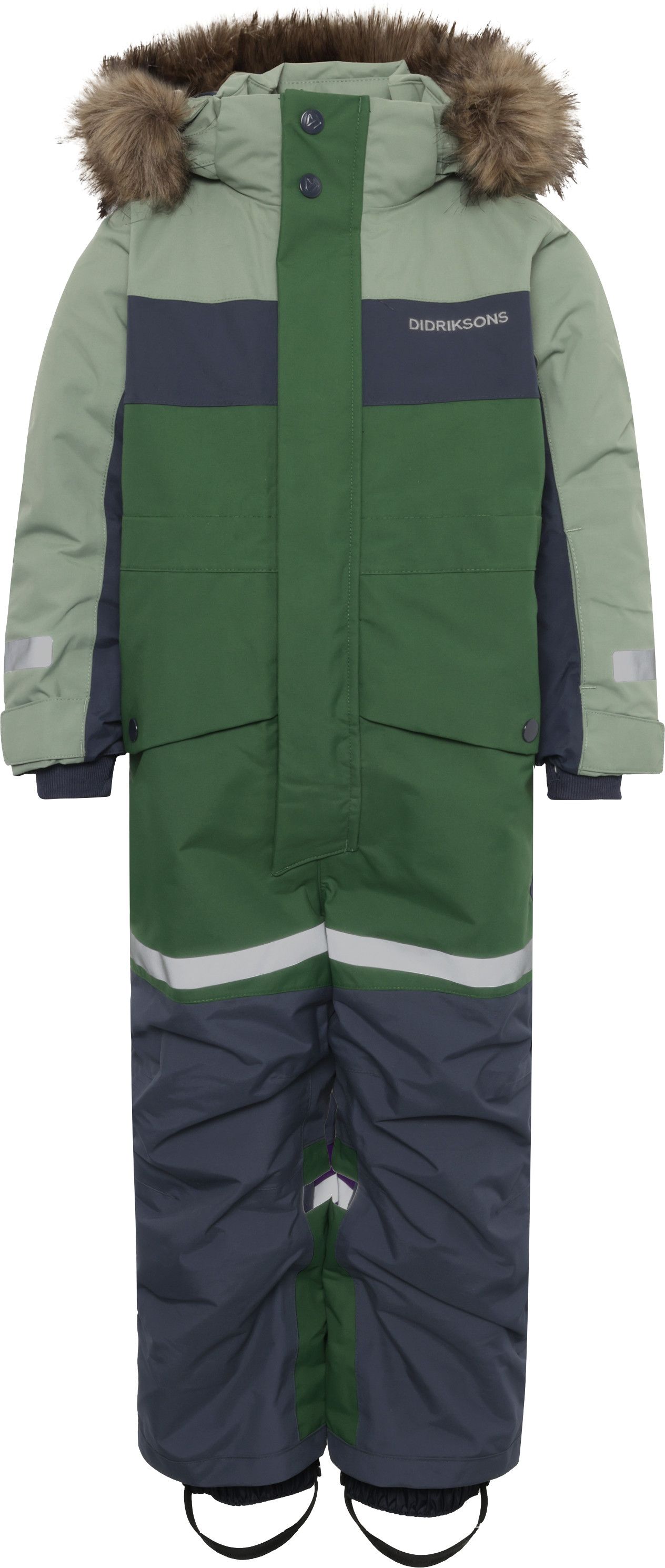 Didriksons Kids' Bjärven Coverall 4 Light Moss
