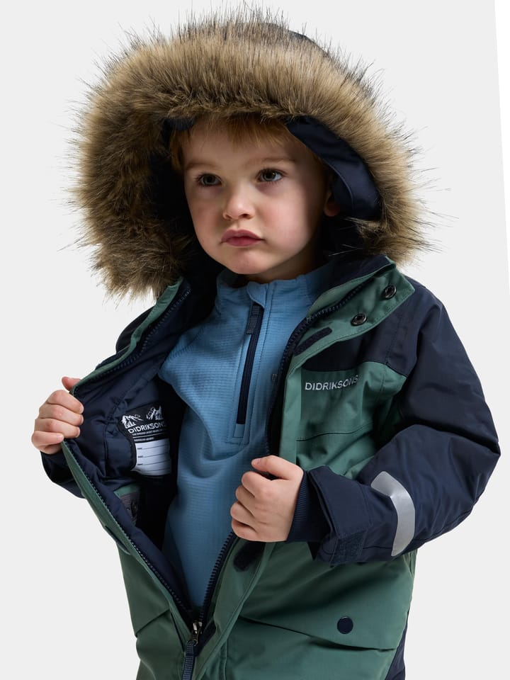 Didriksons Kids' Bjärven Coverall Dark Moss Didriksons