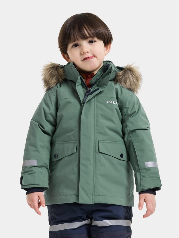 Didriksons Kids' Bjärven Parka Dark Moss Didriksons