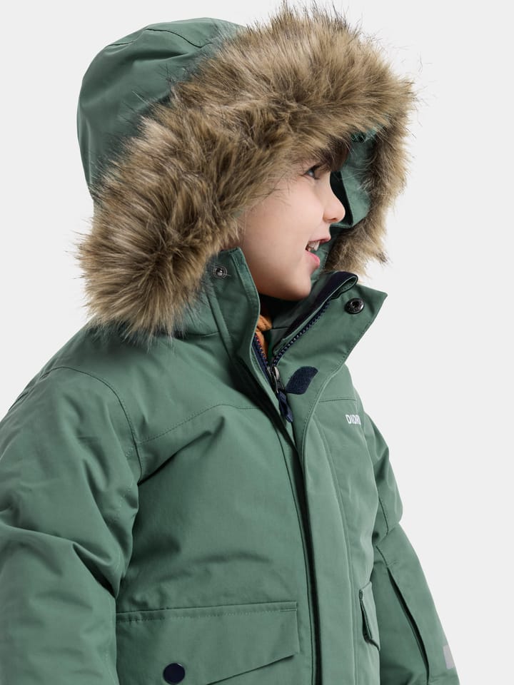 Didriksons Kids' Bjärven Parka Dark Moss Didriksons