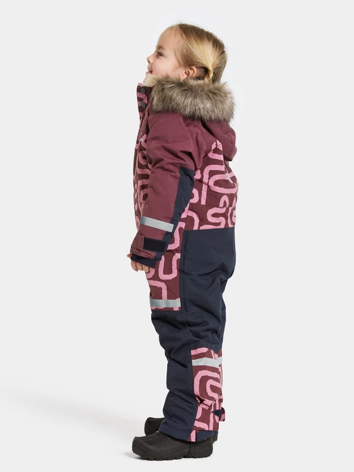 Didriksons Kids' Bjärven Printed Coverall 2 Path S Pink Didriksons
