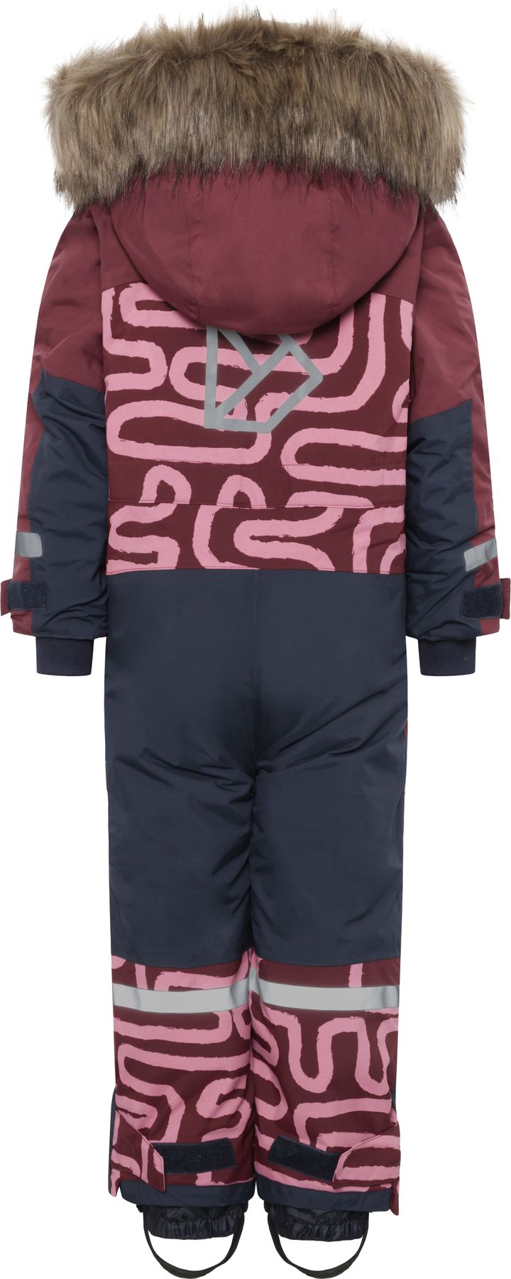 Didriksons Kids' Bjärven Printed Coverall 2 Path S Pink Didriksons