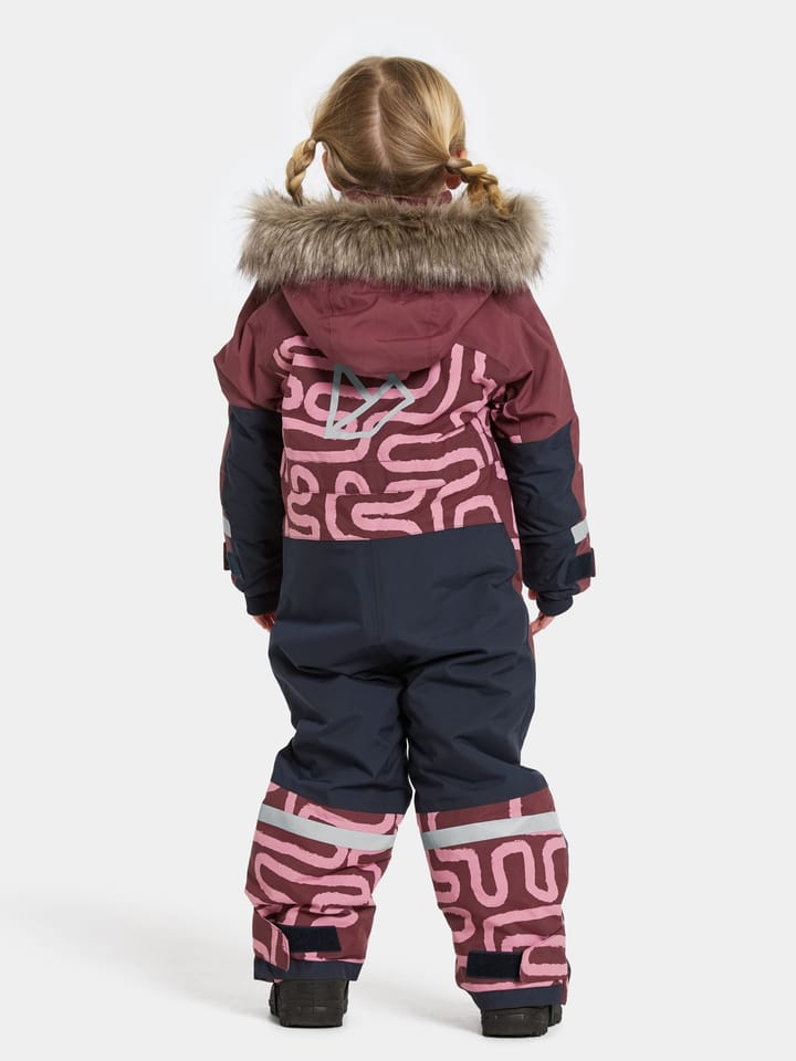 Didriksons Kids' Bjärven Printed Coverall 2 Path S Pink Didriksons