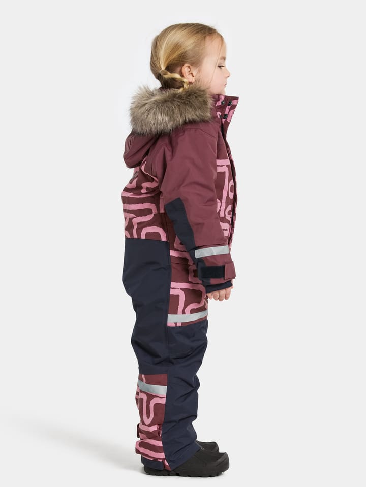 Didriksons Kids' Bjärven Printed Coverall 2 Path S Pink Didriksons