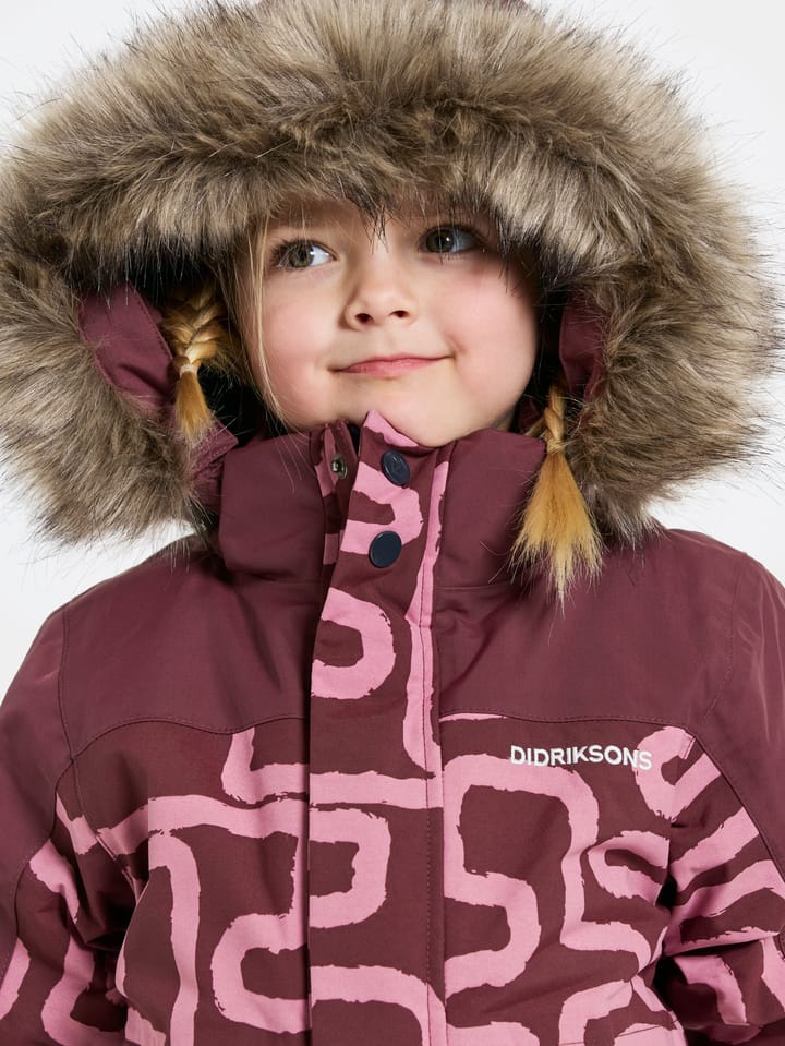 Didriksons Kids' Bjärven Printed Coverall 2 Path S Pink Didriksons