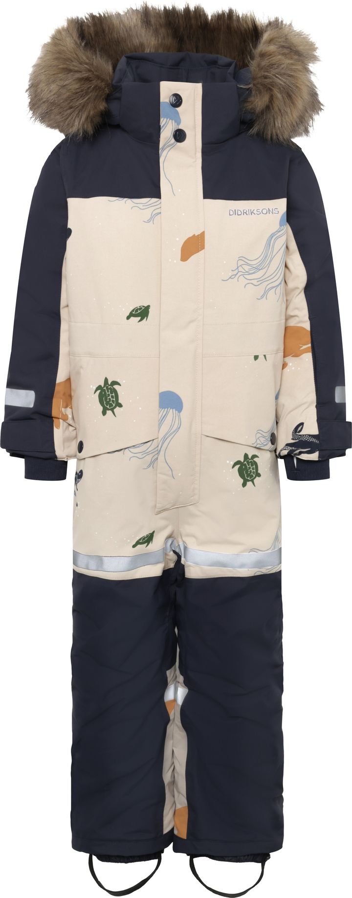 Didriksons Kids' Bjärven SE Coverall 2 Winter Ocean Multi Reflex Didriksons