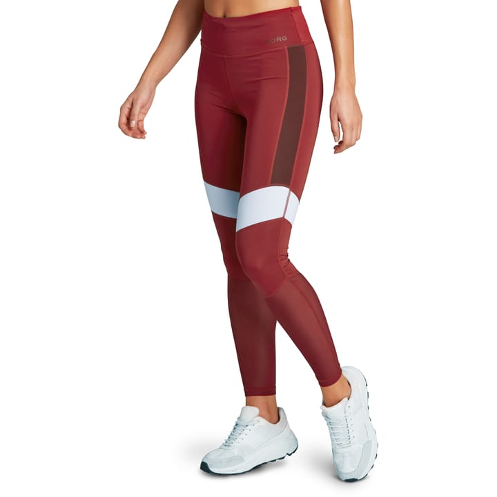 Women's Borg High Waist Block Tights Biking Red