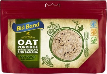 Blå Band havregrynsgröt med banan och choklad, frystorkad frukost