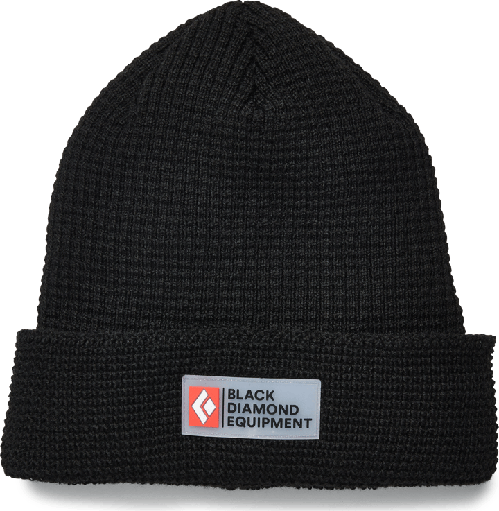 Double Waffle Beanie Black Black Diamond