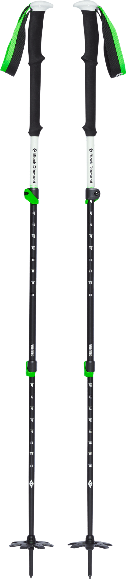 Black Diamond Expedition 3 Ski Poles Black/Green Black Diamond