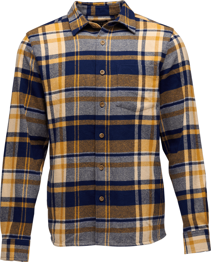 Men's Project Flannel Shirt Indigo-Gold Plaid Black Diamond