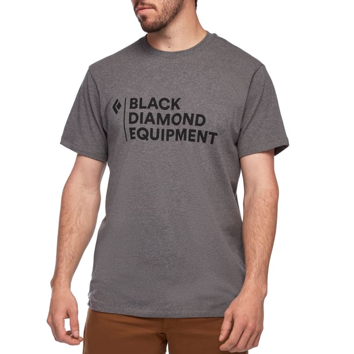 Black Diamond Men's Stacked Logo Tee Charcoal Heather Black Diamond