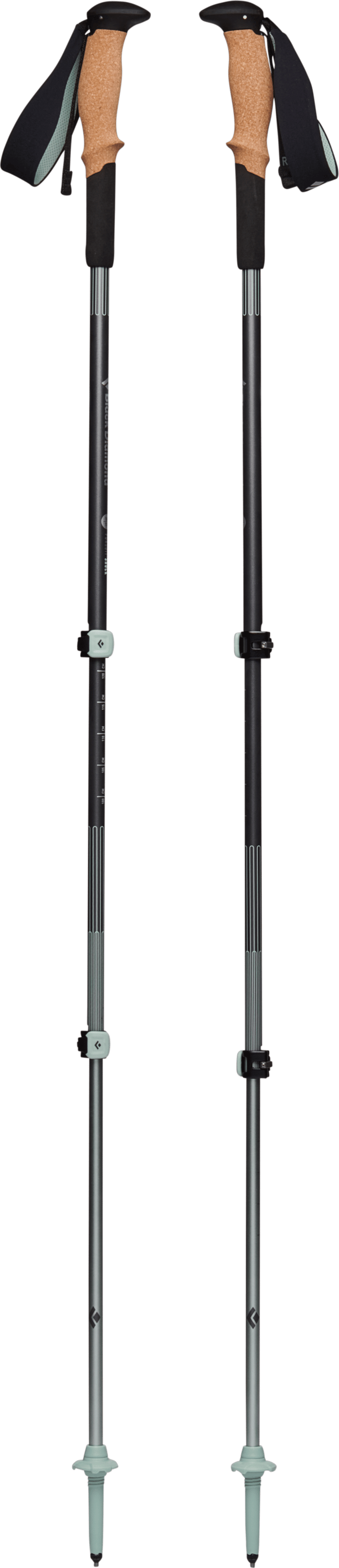 Unisex Pursuit Shock Trekking Poles Steel Grey-Foam Green Black Diamond