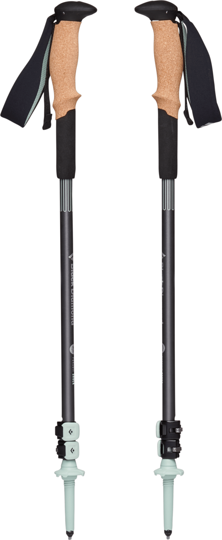 Unisex Pursuit Shock Trekking Poles Steel Grey-Foam Green Black Diamond