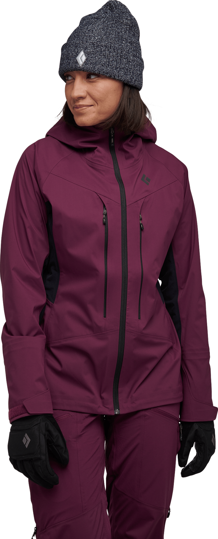 Black Diamond Women's Dawn Patrol Hybrid Shell Jacket Blackberry/Black Black Diamond
