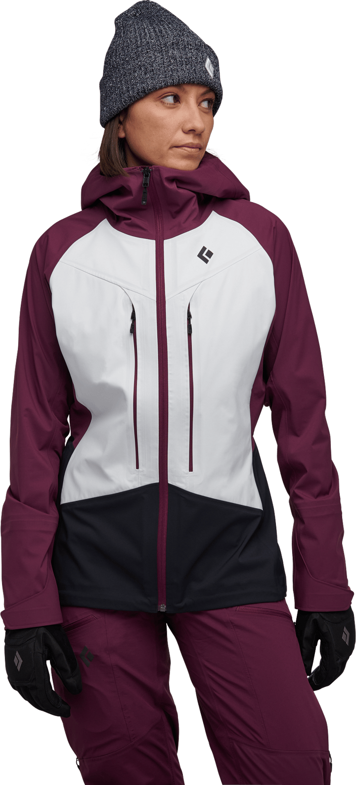 Black Diamond Women's Dawn Patrol Hybrid Shell Jacket White/Blackberry/Black Black Diamond