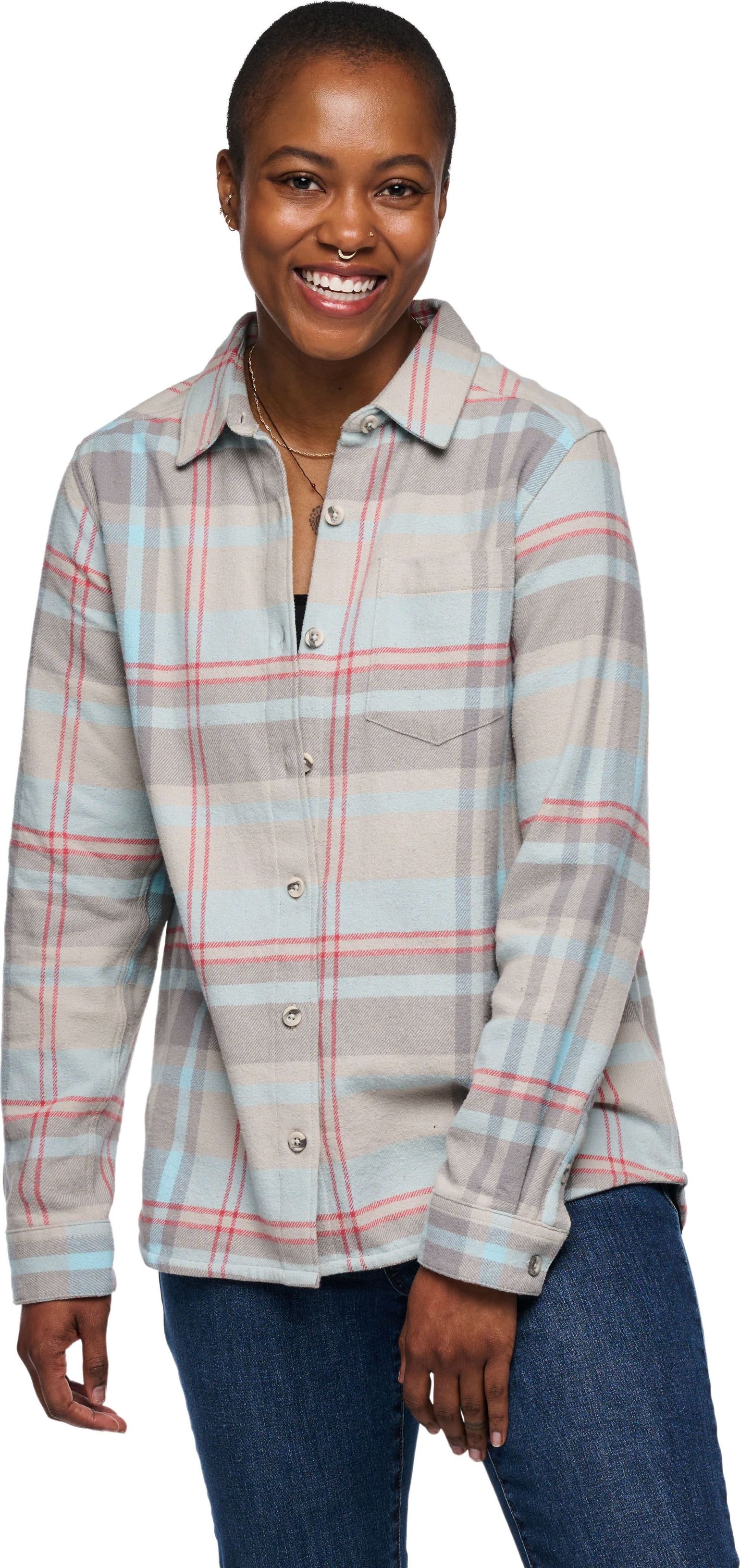 Women's Project Flannel Shirt Pewter-Belay Blue Plaid