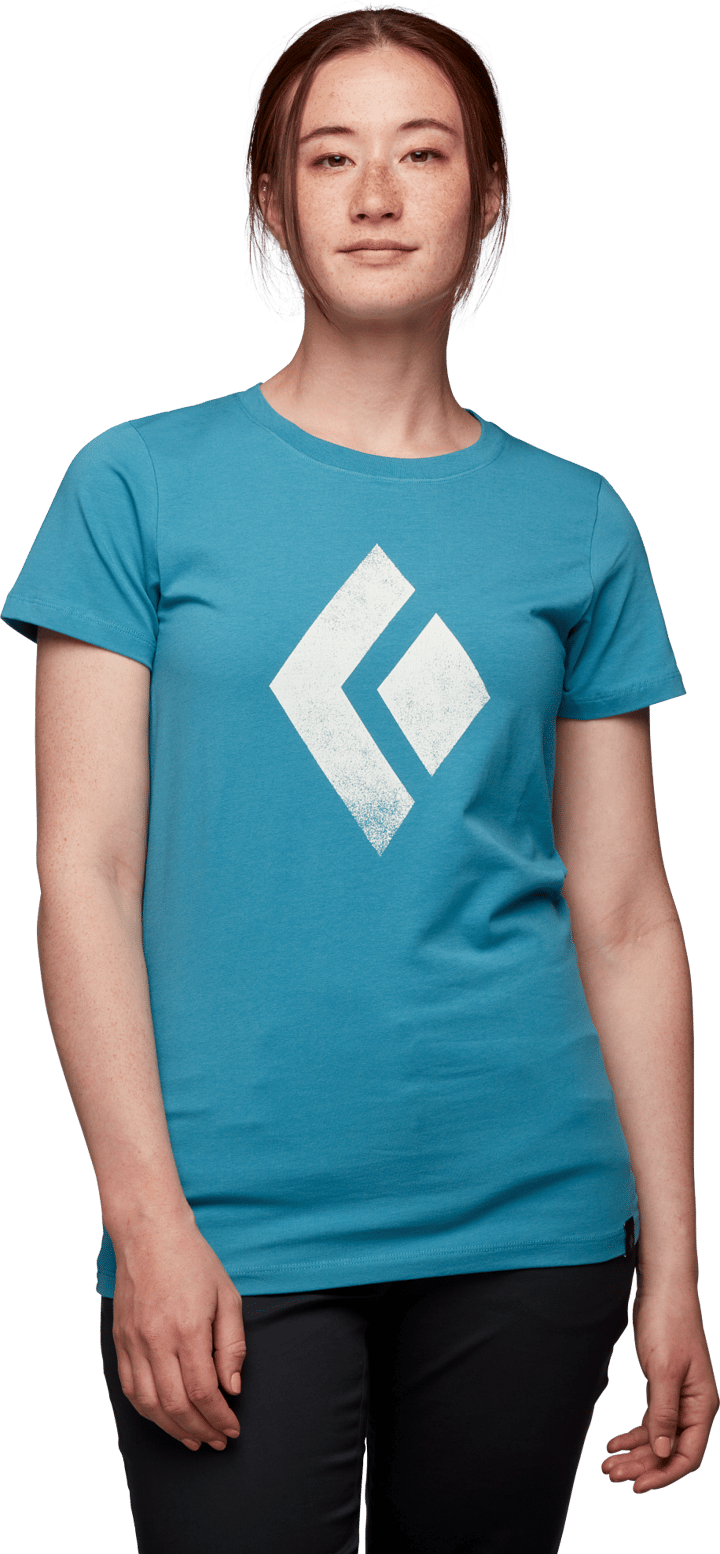 Black Diamond Women's Shortsleeve Chalked Up Tee Cerulean Blue Black Diamond