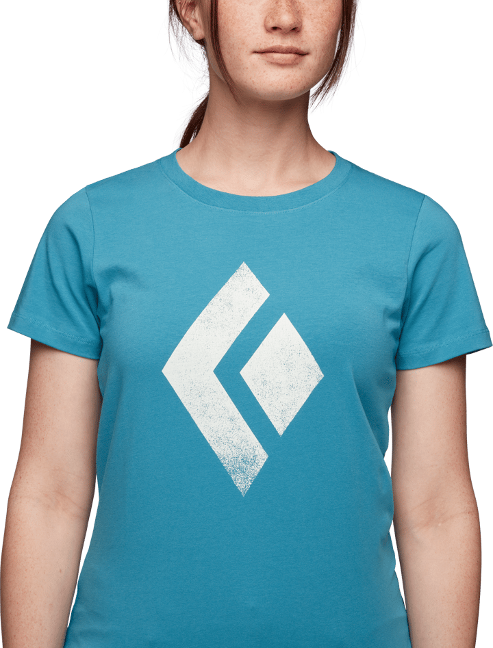 Black Diamond Women's Shortsleeve Chalked Up Tee Cerulean Blue Black Diamond