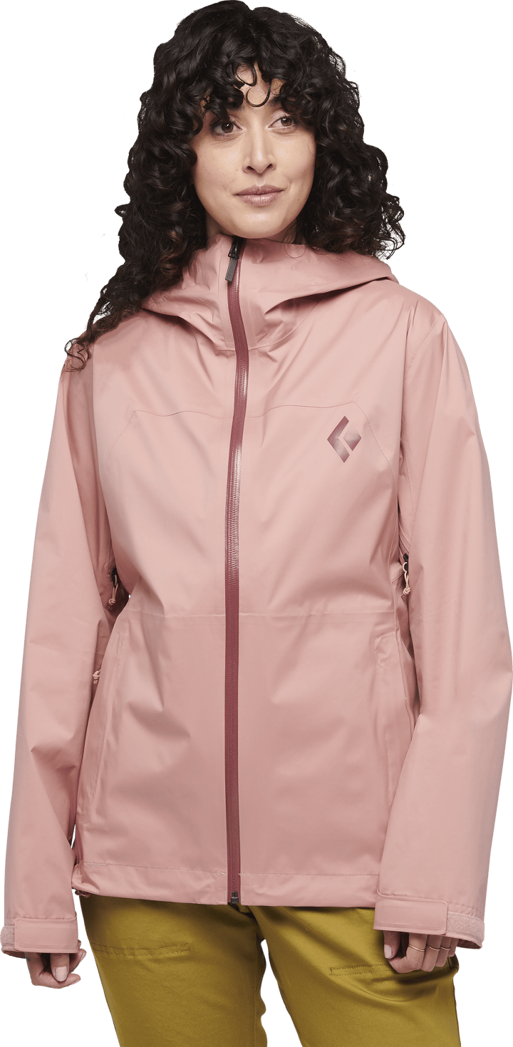Women's StormLine Stretch Rain Shell Jacket Chalk Pink Black Diamond