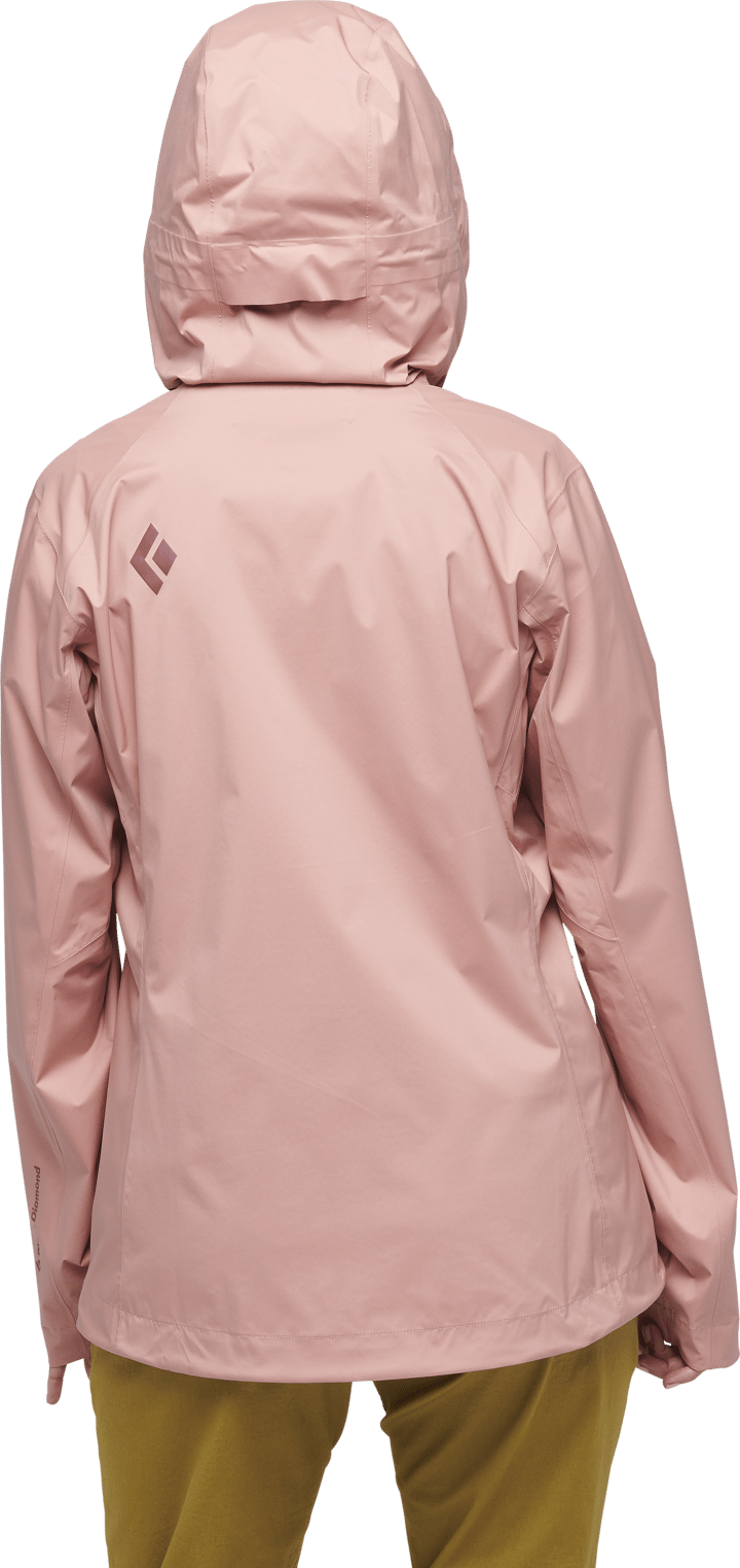 Women's StormLine Stretch Rain Shell Jacket Chalk Pink Black Diamond