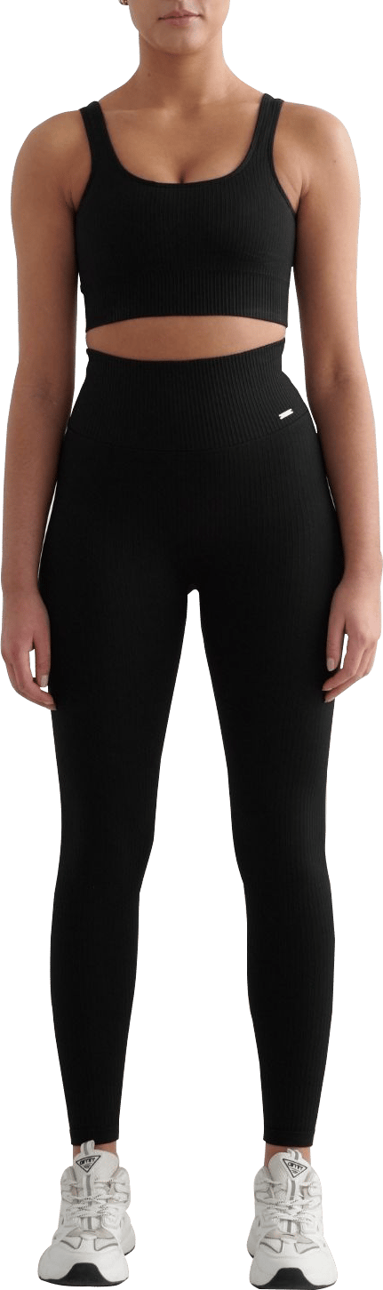 Aim'n Women's Ribbed Seamless Tights Black Aim'n