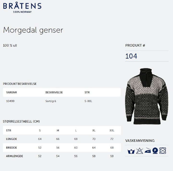Bratens Bråtens Morgedal Genser Sort Bratens