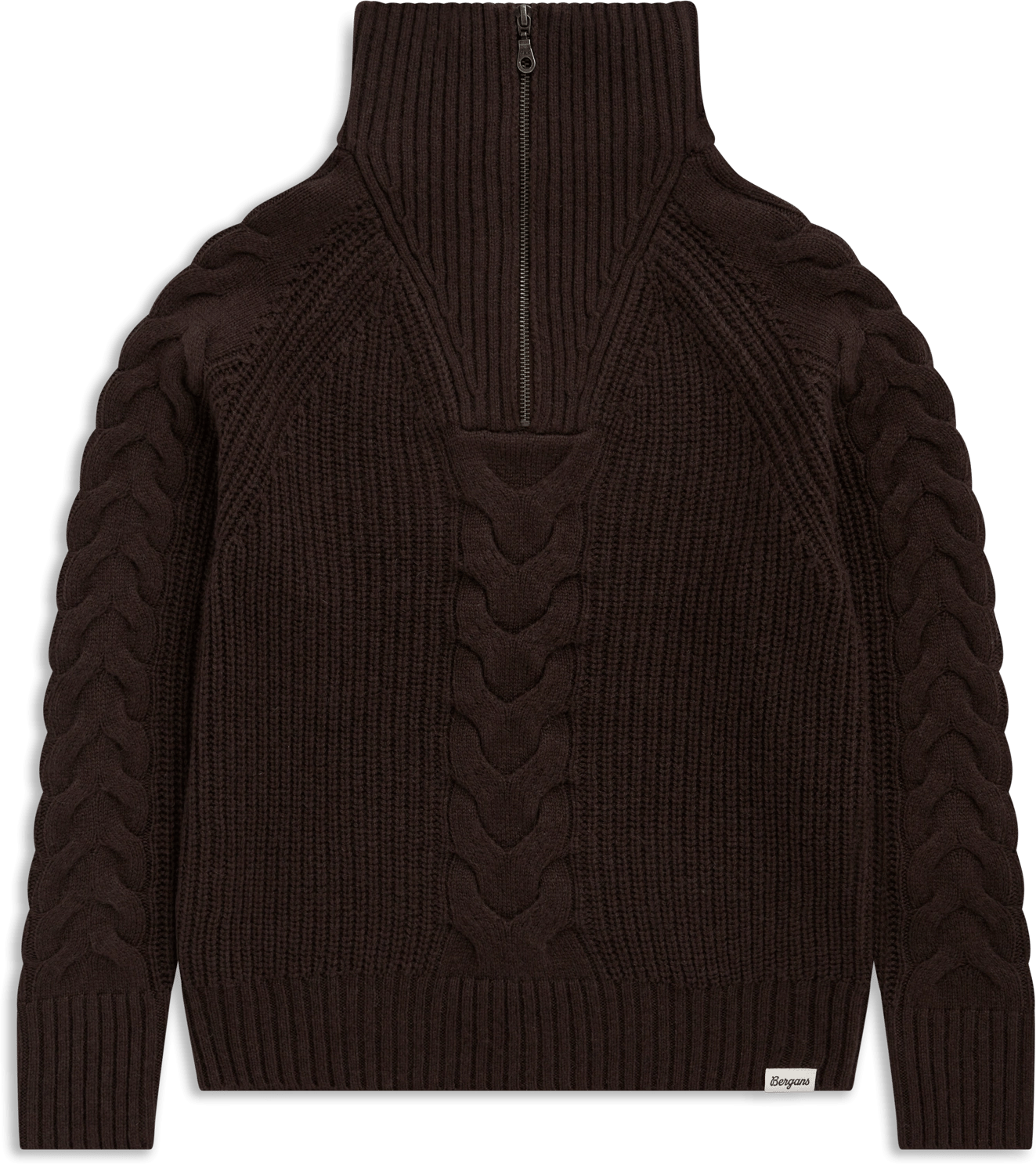 Bergans Women´s Milde Knitted Wool Half Zip  Dark Chocolate