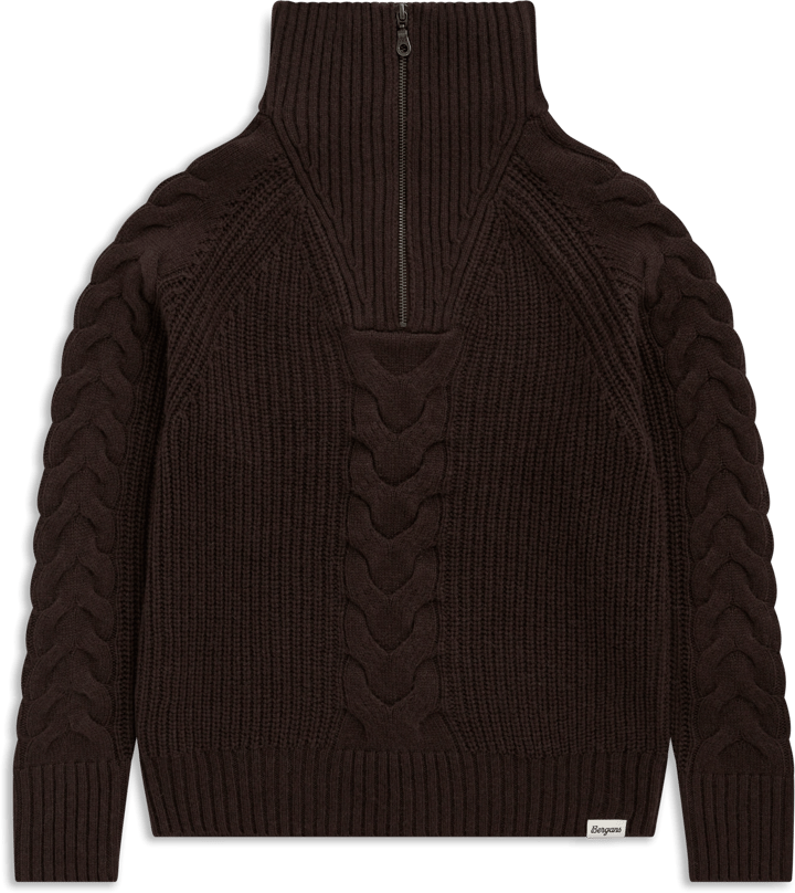 Bergans Women´s Milde Knitted Wool Half Zip  Dark Chocolate Bergans
