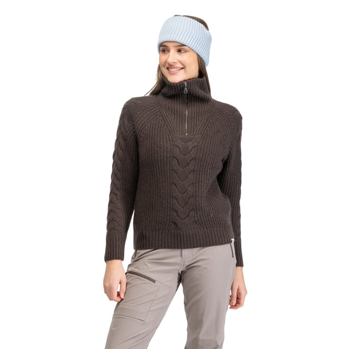 Bergans Women´s Milde Knitted Wool Half Zip  Dark Chocolate Bergans