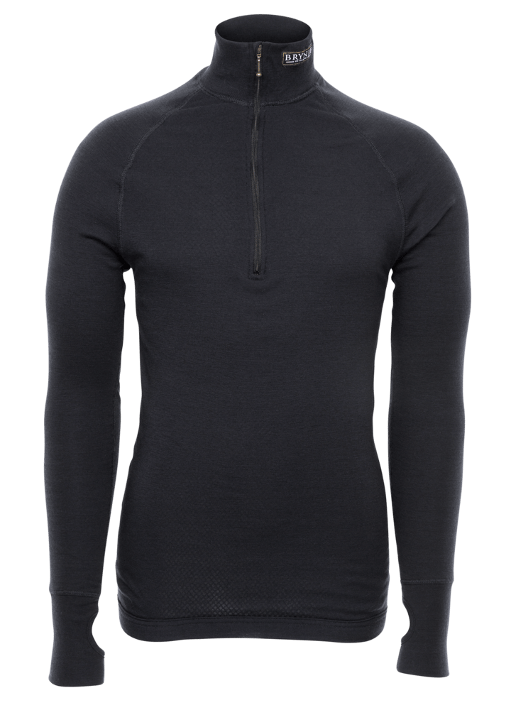 Brynje Arctic Zip Polo 3/4 Neck BLACK Brynje