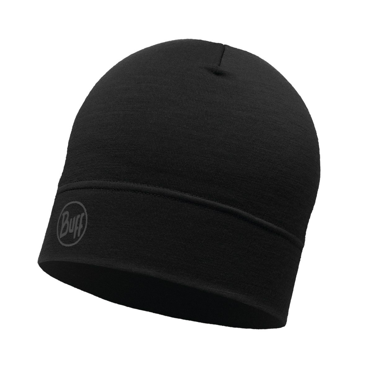 Buff Lightweight Merino Wool Hat Solid Black