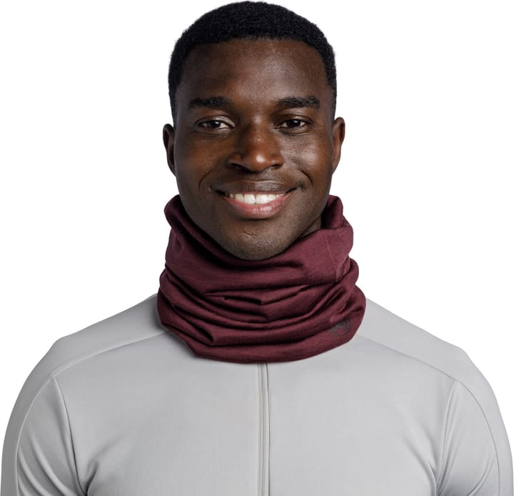 Buff Merino Lightweight Neckwear Solid Garnet Buff