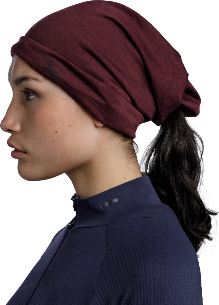 Buff Merino Lightweight Neckwear Solid Garnet Buff