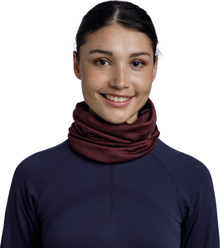 Buff Merino Lightweight Neckwear Solid Garnet Buff