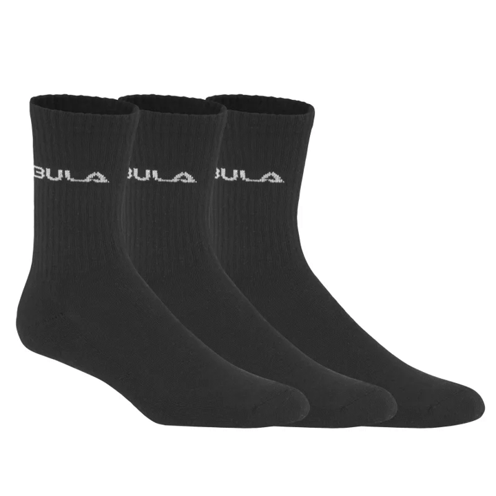 Bula Men's Classic Socks 3pk Black Bula