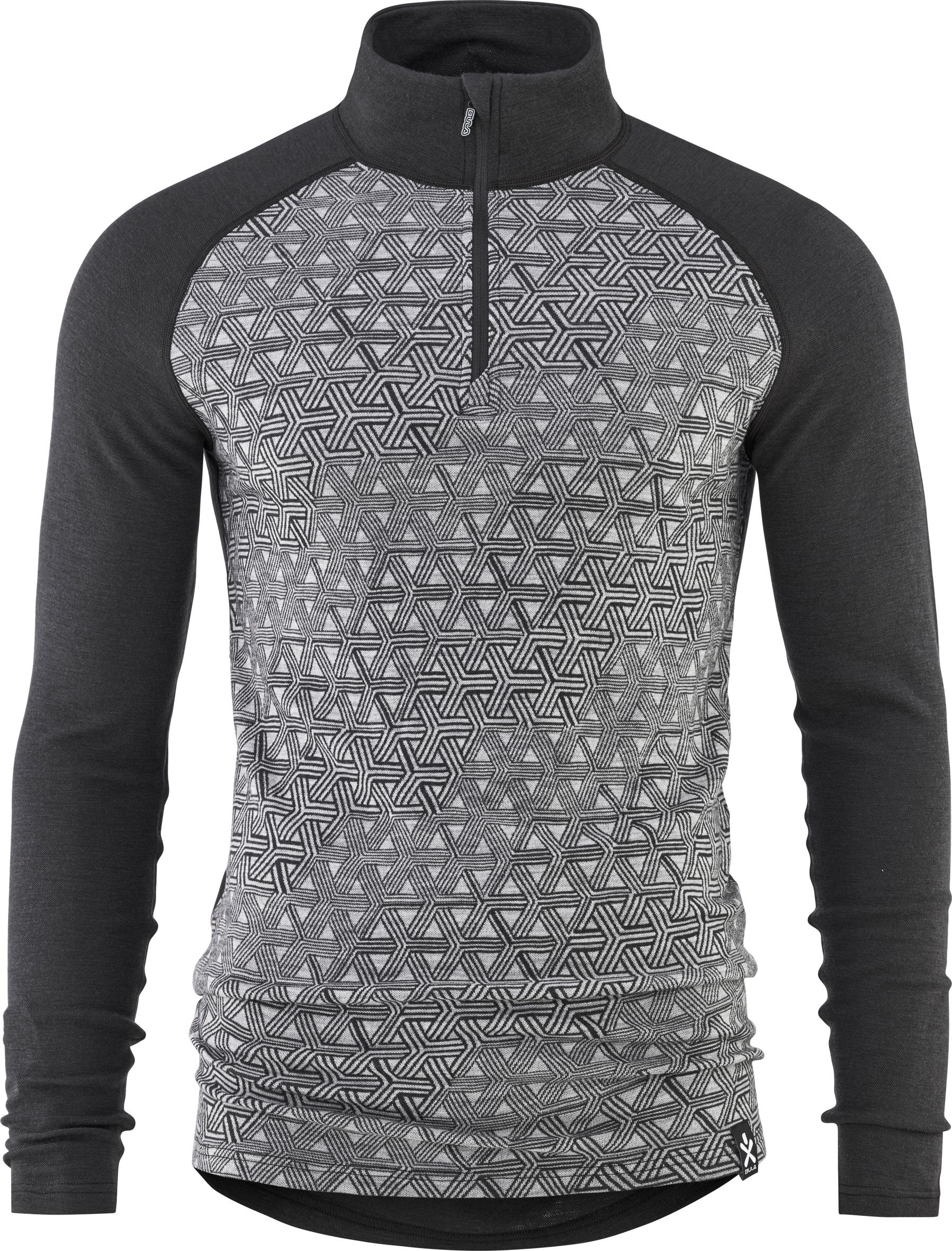 Bula Men's Geo Merino Wool Halfzip Dgrey