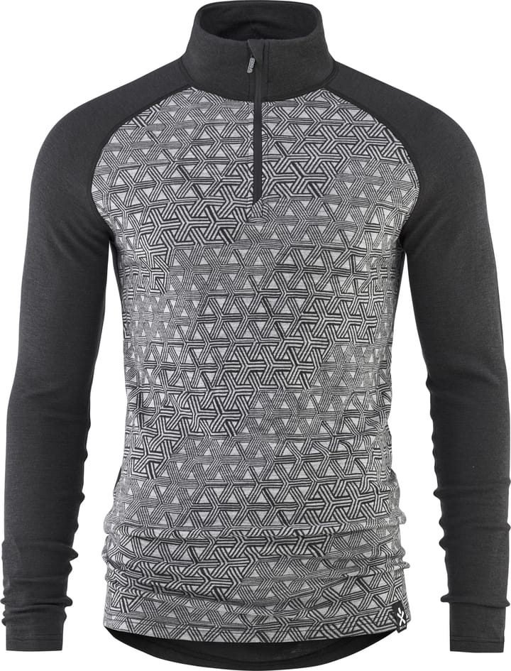 Bula Men's Geo Merino Wool Halfzip Dgrey Bula