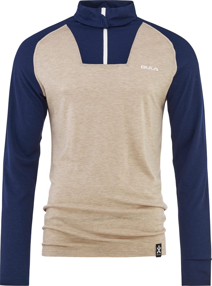 Bula Men's Retro Merino Wool Halfzip Sweater Navy Bula